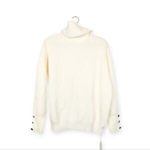 NWT Tendency Cream Ribbed Knit Turtleneck Sweater Size XL